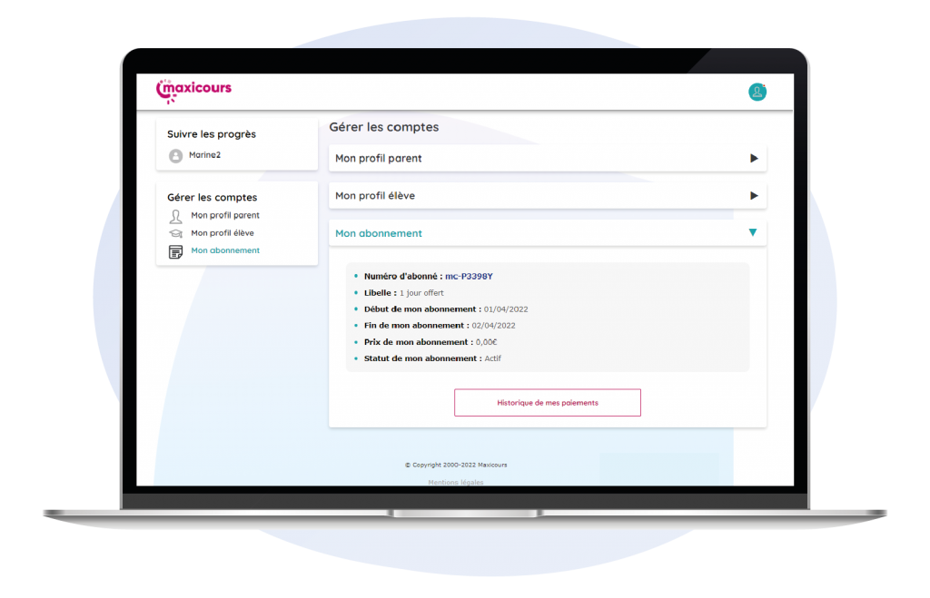 abonnement maxicours